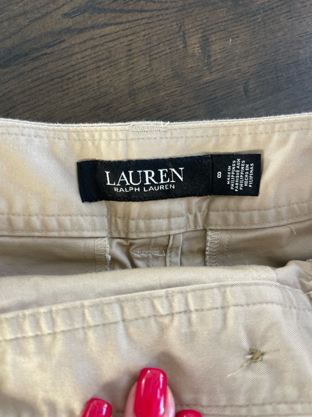 LAUREN RALPH LAUREN Khaki Trench Double Breasted Matching Belt Skirt Preppy Sz 8 - Picture 6 of 9